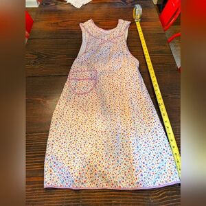 Vintage apron - beautiful floral calico with purple trim